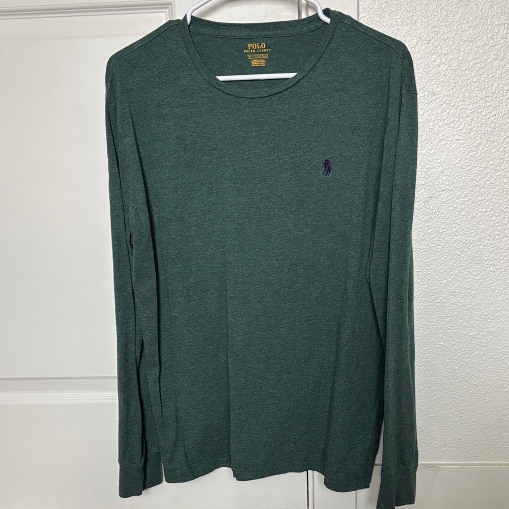 Polo by Ralph Lauren Men's Forest Green Long Sleeve Tee 100% Cotton Size M - Picture 3 of 13